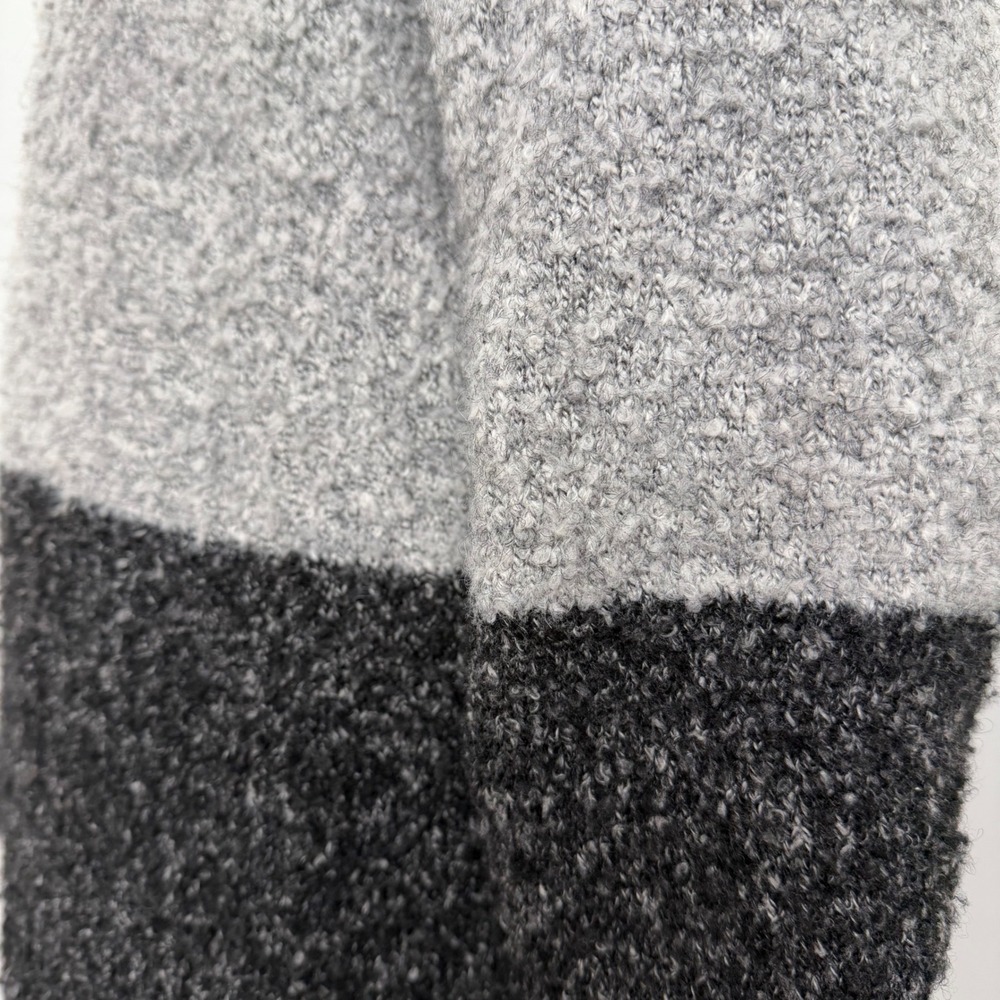 Karen Kane Grey Colorblock Boucle Knit Mock Neck Oversized Sweater Normcore Cozy - Picture 5 of 15